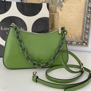 NWT Madison Medium Saffiano Leather Convertible Crossbody in Turtle Green